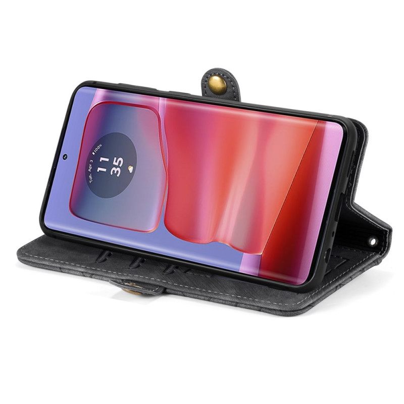 Δερματινη Θηκη Motorola Edge 50 Fusion Πορτοφόλι Με Φερμουάρ