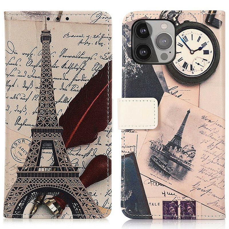 Θήκη Flip iPhone 13 Pro Max Πύργος Του Άιφελ Του Ποιητή