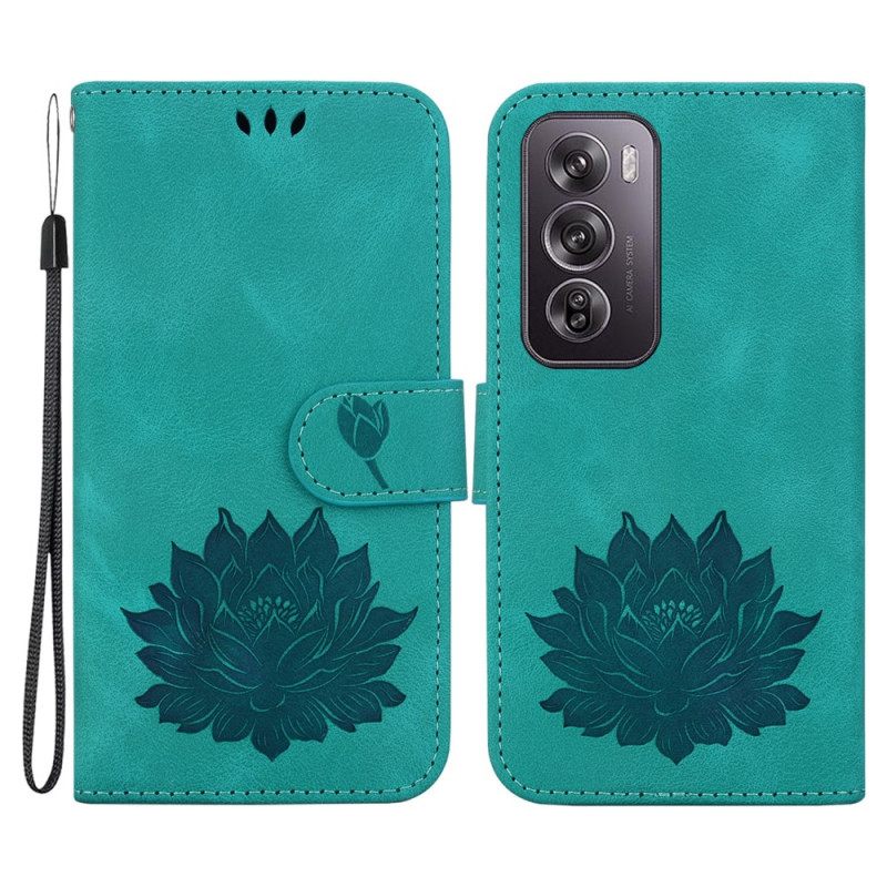 Θηκη Κινητου Oppo Reno 12 Pro 5g Θήκες Κινητών Λουλούδι Lotus Με Λουρί