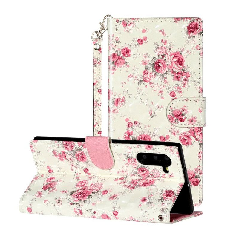 Κάλυμμα Samsung Galaxy Note 10 με κορδονι Strap Light Spot Flowers