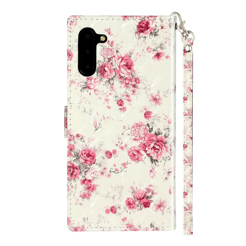 Κάλυμμα Samsung Galaxy Note 10 με κορδονι Strap Light Spot Flowers
