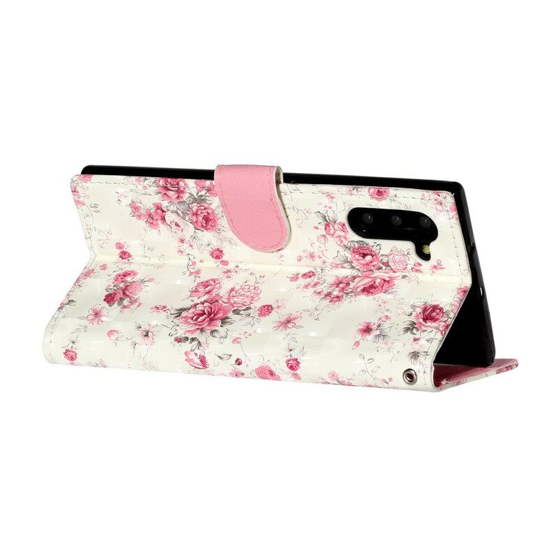 Κάλυμμα Samsung Galaxy Note 10 με κορδονι Strap Light Spot Flowers