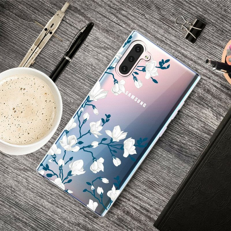 Θήκη Samsung Galaxy Note 10 Λευκά Λουλούδια