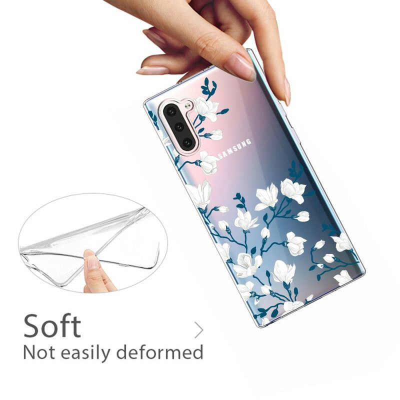 Θήκη Samsung Galaxy Note 10 Λευκά Λουλούδια