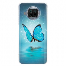 θηκη κινητου Xiaomi Redmi Note 9 Pro 5G Μπλε Πεταλούδα Νέον