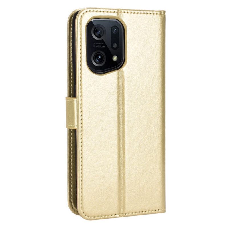 Κάλυμμα Oppo Find X5 Λαμπερό Ψεύτικο Δέρμα