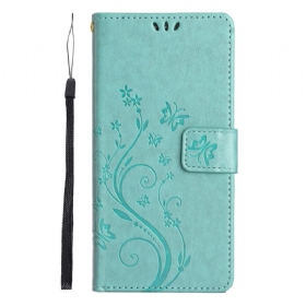 Δερματινη Θηκη Xiaomi 14t Floral Με Λουράκι