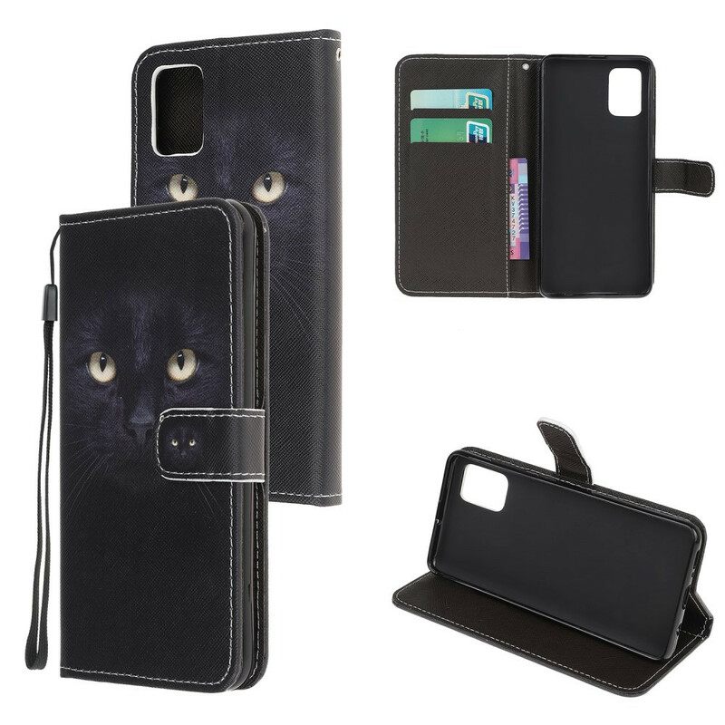 Κάλυμμα Samsung Galaxy A31 με κορδονι Strappy Black Cat Eyes