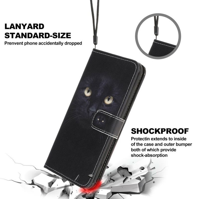 Κάλυμμα Samsung Galaxy A31 με κορδονι Strappy Black Cat Eyes