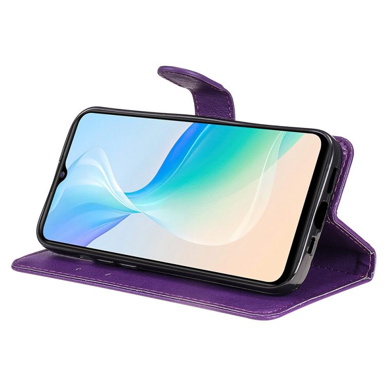 δερματινη θηκη Vivo Y76 5G με κορδονι Δερμάτινο Εφέ Strappy