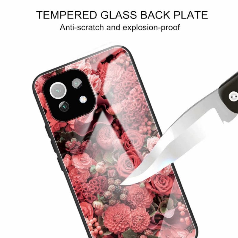 θηκη κινητου Xiaomi Mi 11 Lite 4G / 5G / 5G NE Rose Flowers Tempered Glass