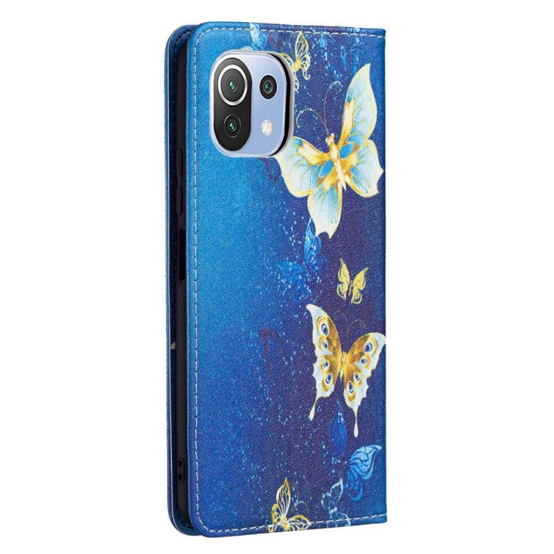 θηκη κινητου Xiaomi Mi 11 Lite 4G / 5G / 5G NE Θήκη Flip Πεταλούδες