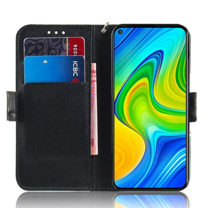 δερματινη θηκη Xiaomi Redmi Note 9 με κορδονι Thong Safari Animals