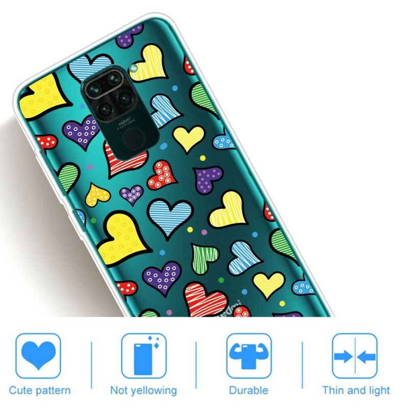 θηκη κινητου Xiaomi Redmi Note 9 Πολύχρωμες Καρδιές