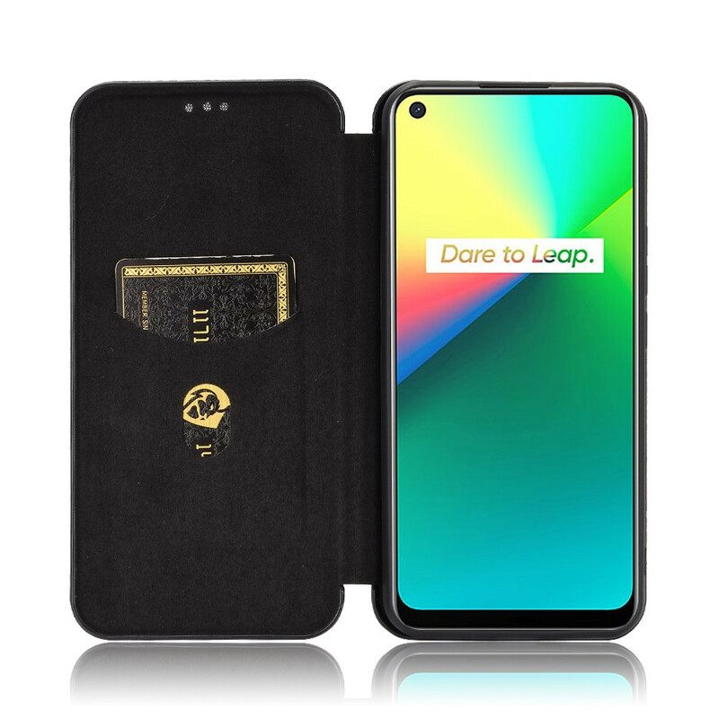 θηκη κινητου Realme 7i Θήκη Flip Άνθρακα Σιλικόνης