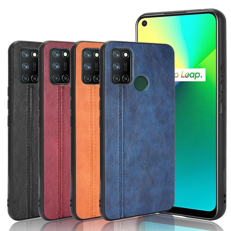 Θήκη Realme 7i Στυλ Δερμάτινη Ραφή
