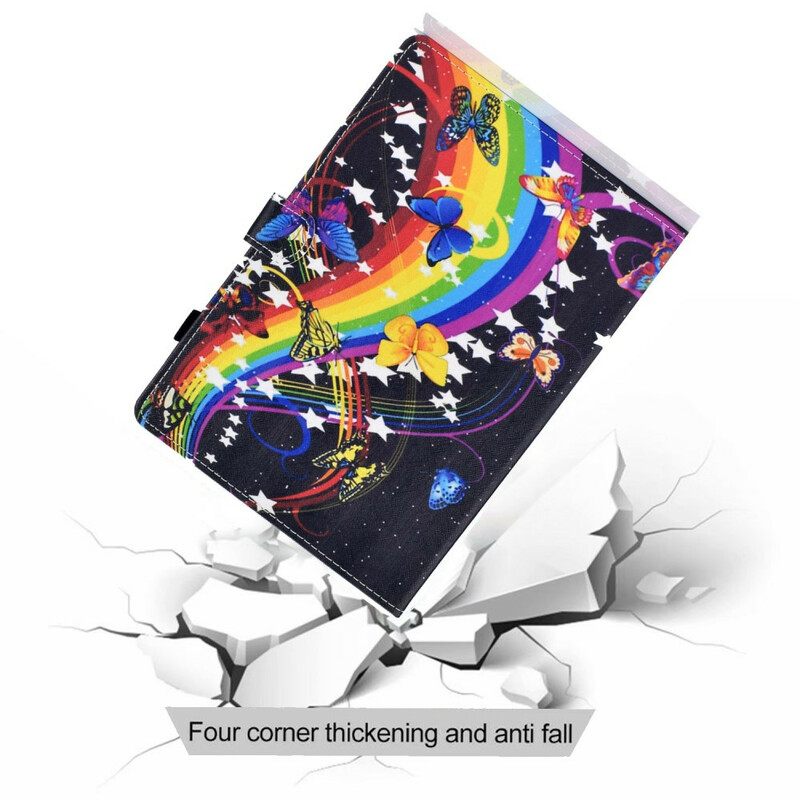 Θήκη Flip iPad Air (2022) (2020) Πεταλούδες Ουράνιο Τόξο