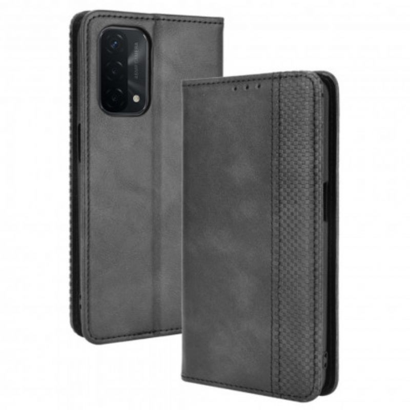 θηκη κινητου Oppo A54 5G / A74 5G Θήκη Flip Στυλιζαρισμένο Vintage Δερμάτινο Εφέ