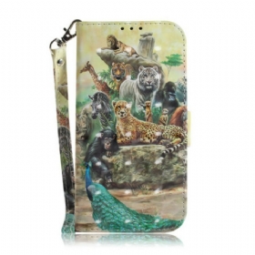 Θήκη Flip Sony Xperia L4 με κορδονι Thong Safari Animals