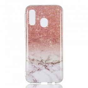 Θήκη Samsung Galaxy A40 Μάρμαρο Glitter