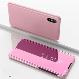 θηκη κινητου Xiaomi Redmi 9A Καθρέφτης Και Ψεύτικο Δέρμα