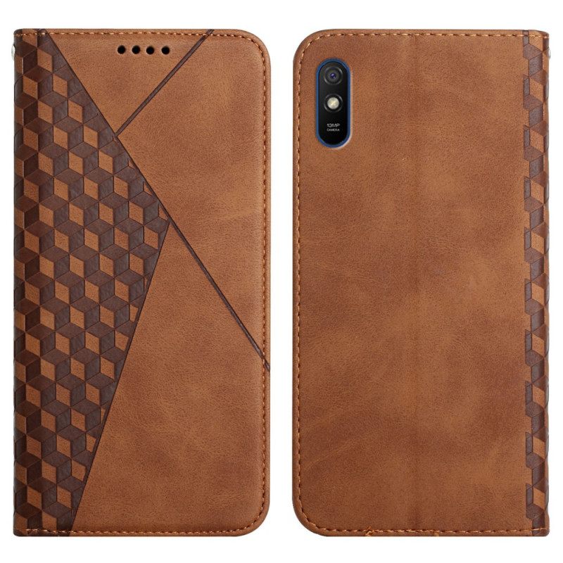 θηκη κινητου Xiaomi Redmi 9A Θήκη Flip Εφέ Geo Leather