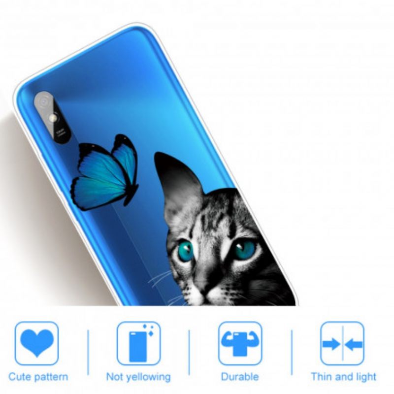 Θήκη Xiaomi Redmi 9A Γάτα Και Πεταλούδα