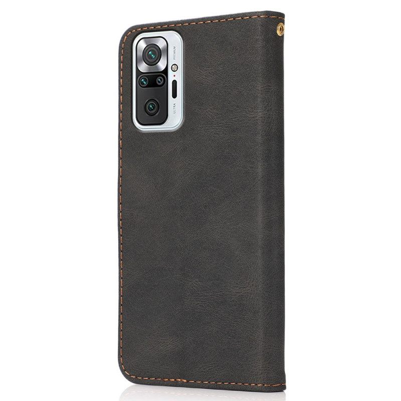Κάλυμμα Xiaomi Redmi Note 10 Pro Δίχρωμο Τρίγωνο Ψεύτικο Δέρμα