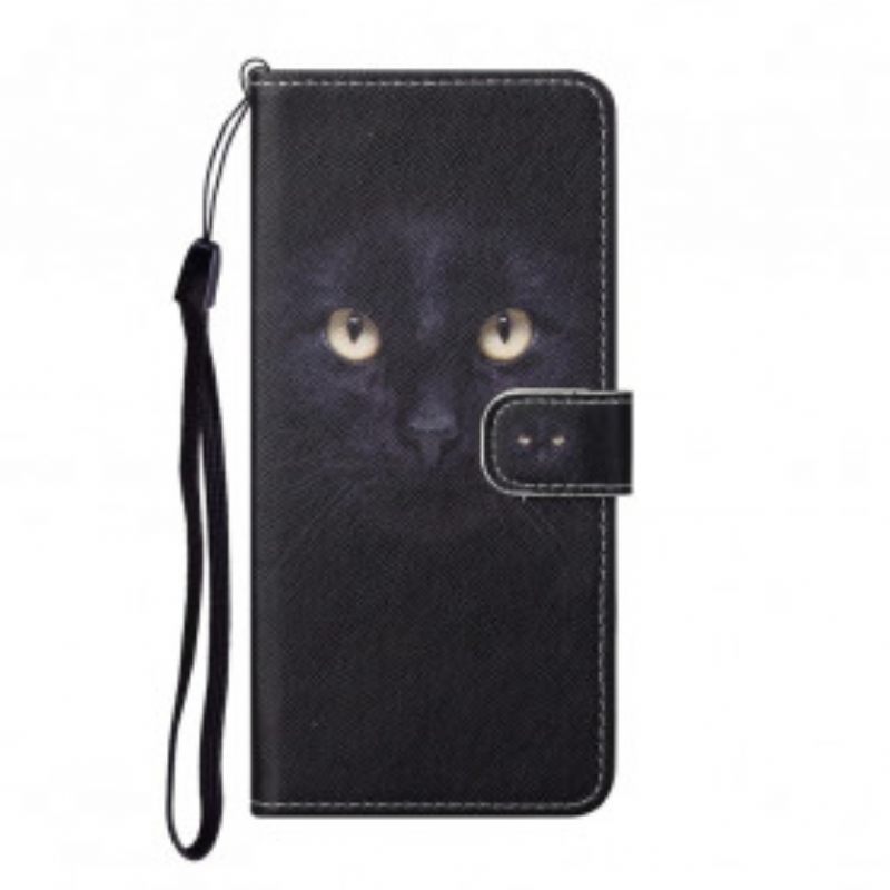 Κάλυμμα Xiaomi Redmi Note 10 Pro με κορδονι Strappy Black Cat Eyes