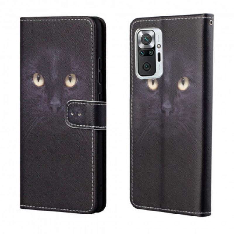 Κάλυμμα Xiaomi Redmi Note 10 Pro με κορδονι Strappy Black Cat Eyes