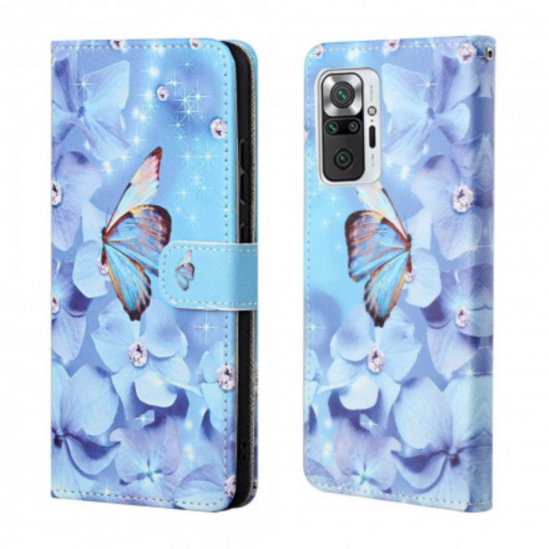 Κάλυμμα Xiaomi Redmi Note 10 Pro με κορδονι Strappy Diamond Butterflies