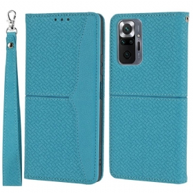 Κάλυμμα Xiaomi Redmi Note 10 Pro με κορδονι Στυλ Υφαντό Δέρμα Με Λουράκια