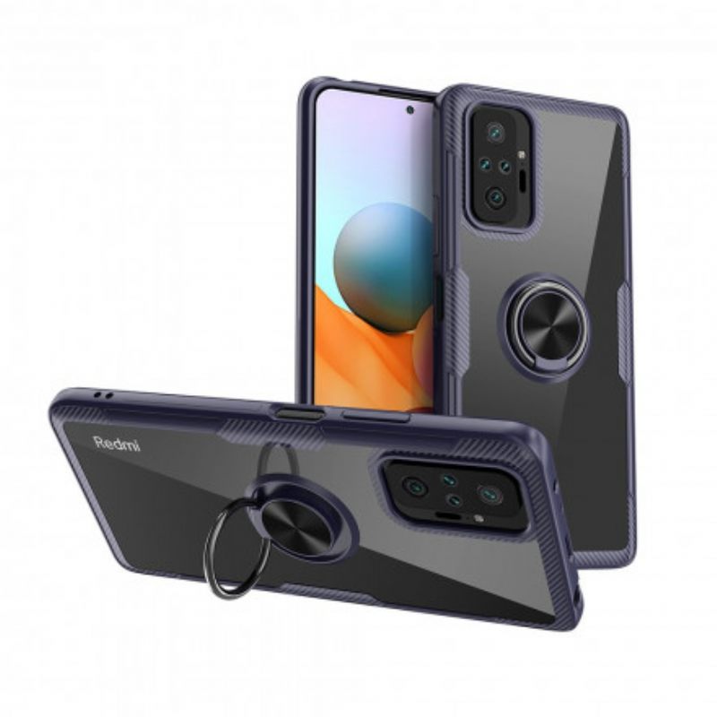 θηκη κινητου Xiaomi Redmi Note 10 Pro Μεταλλικό Δαχτυλίδι Από Ανθρακονήματα