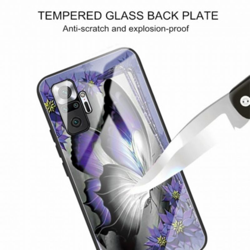 θηκη κινητου Xiaomi Redmi Note 10 Pro Μωβ Butterfly Tempered Glass