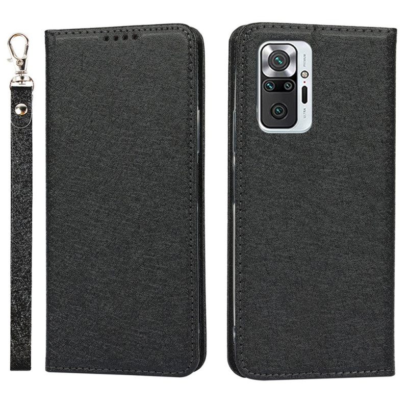 θηκη κινητου Xiaomi Redmi Note 10 Pro Θήκη Flip Μαλακό Δέρμα Με Λουράκι