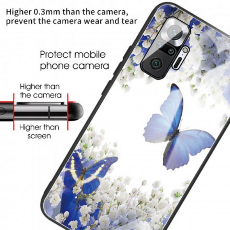 Θήκη Xiaomi Redmi Note 10 Pro Πεταλούδες Σχέδιο Tempered Glass