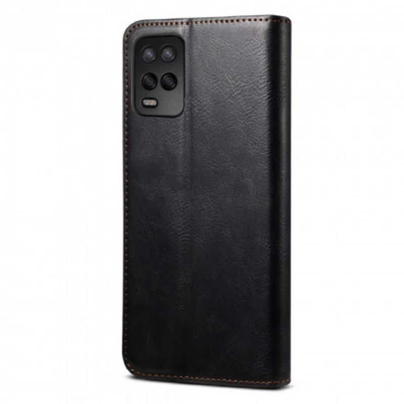 θηκη κινητου Realme 8 5G Θήκη Flip Κερωμένο Ψεύτικο Δέρμα