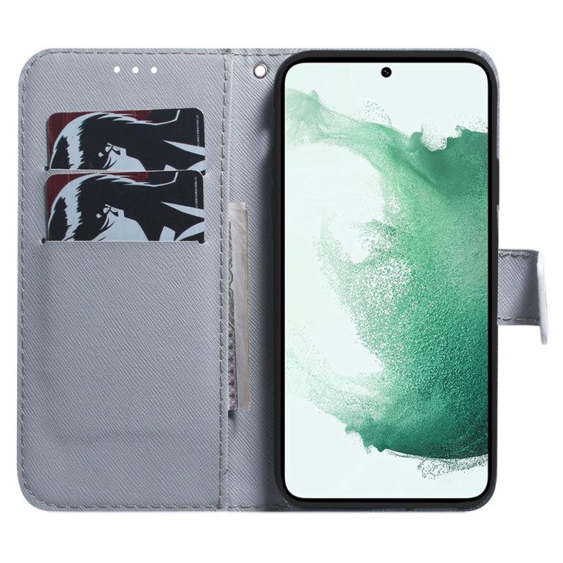 Κάλυμμα Samsung Galaxy A34 5G με κορδονι Κλαδιά Λουλουδιών Με Λουράκι