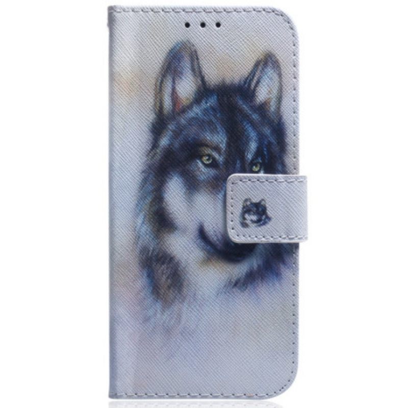 Κάλυμμα Samsung Galaxy A34 5G με κορδονι Strappy Watercolor Wolf