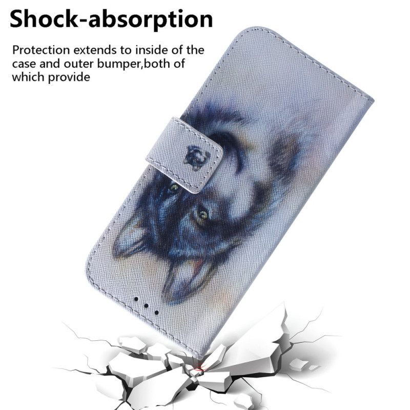 Κάλυμμα Samsung Galaxy A34 5G με κορδονι Strappy Watercolor Wolf