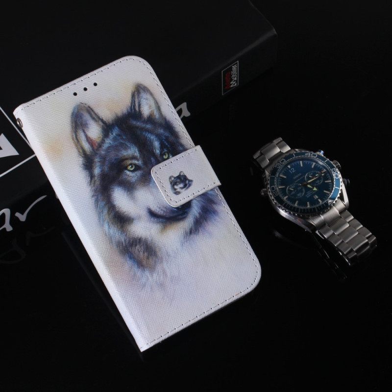 Κάλυμμα Samsung Galaxy A34 5G με κορδονι Strappy Watercolor Wolf