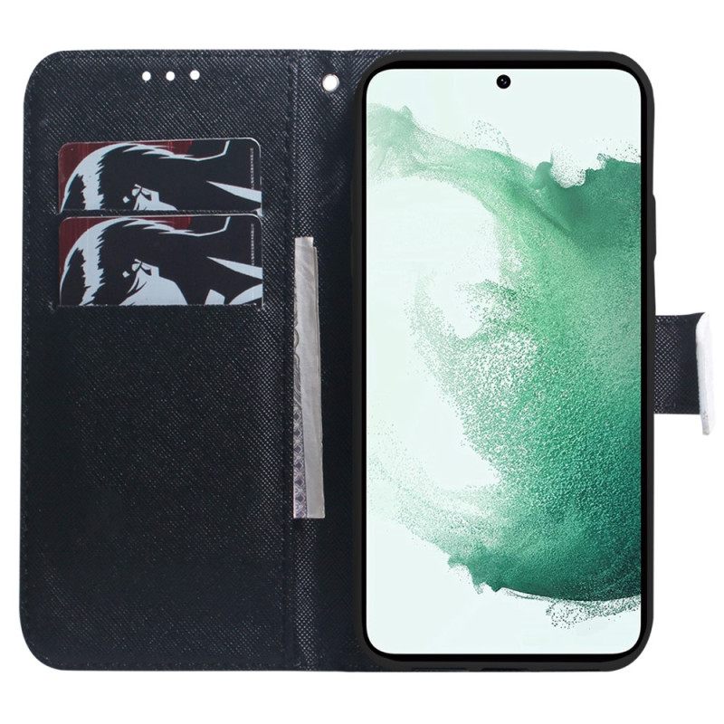 Κάλυμμα Samsung Galaxy A34 5G με κορδονι Strappy Watercolor Wolf