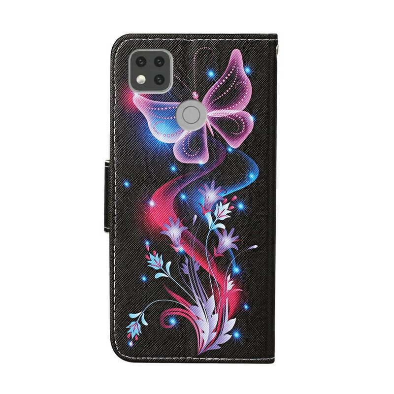δερματινη θηκη Xiaomi Redmi 9C Μαγεμένες Πεταλούδες