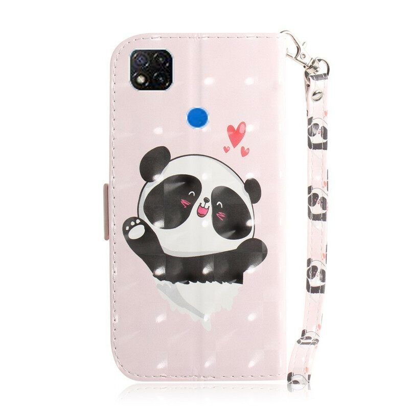 Κάλυμμα Xiaomi Redmi 9C με κορδονι Panda Love With Lanyard
