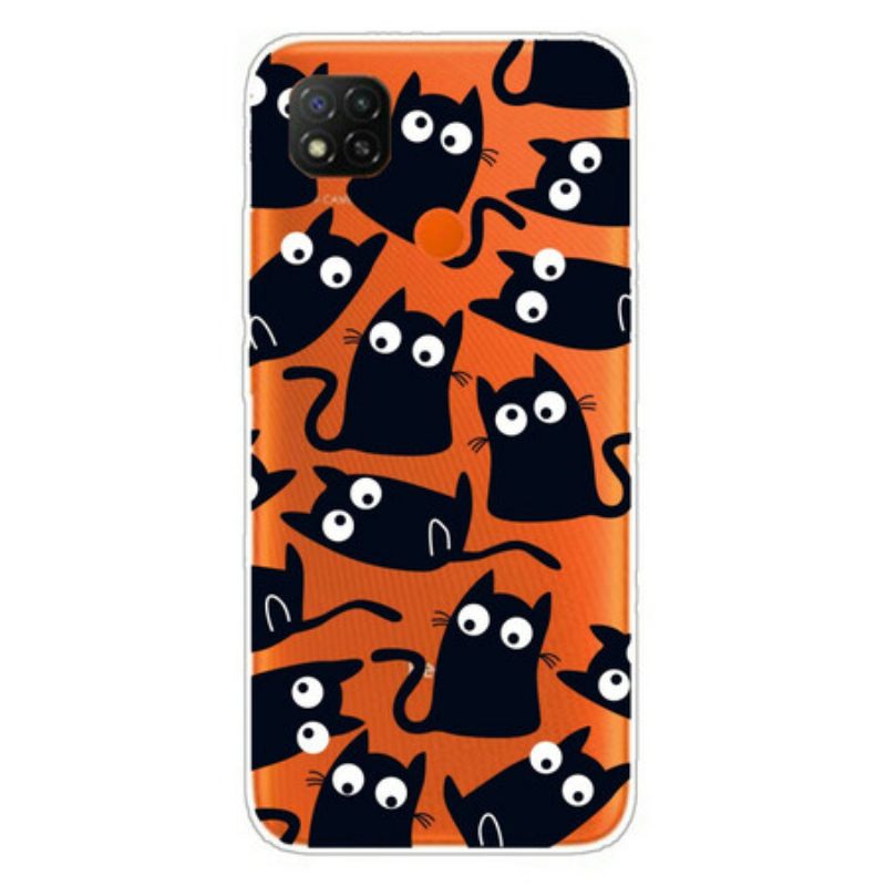 Θήκη Xiaomi Redmi 9C Μαύρα Ποντίκια