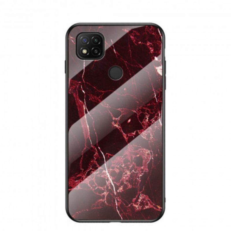 Θήκη Xiaomi Redmi 9C Χρώματα Μαρμάρου Σκληρυμένο Γυαλί