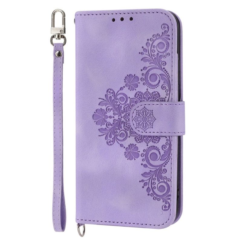 Κάλυμμα Xiaomi Redmi Note 12 5G Floral Με Λουράκι Και Ιμάντα Ώμου
