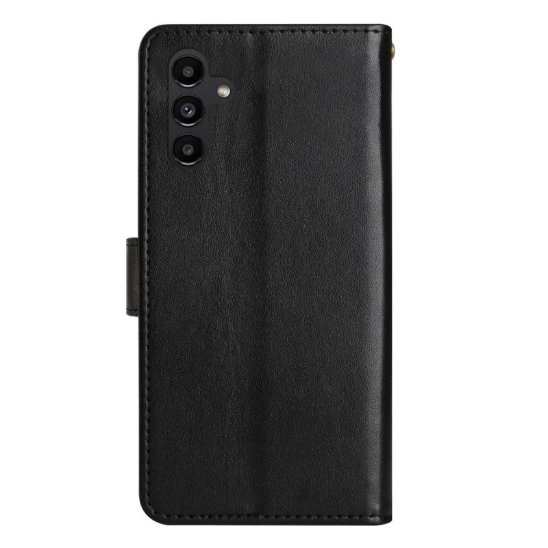 Κάλυμμα Samsung Galaxy A54 5G με κορδονι Λουλούδια Και Πεταλούδες Με Λουράκι