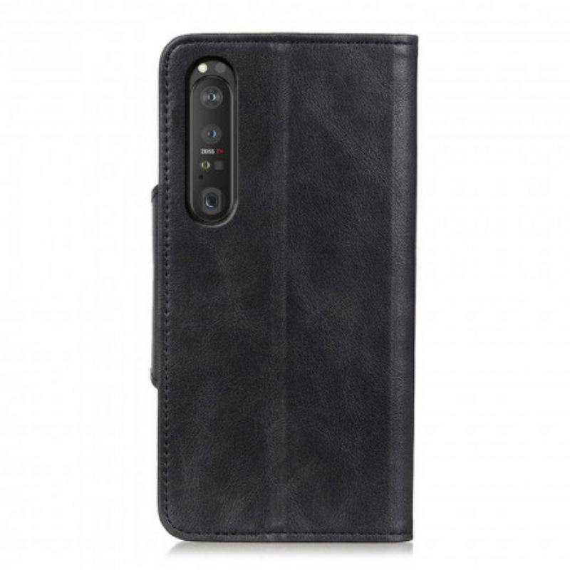 Κάλυμμα Sony Xperia 1 III Κουμπί Vintage Από Συνθετικό Δέρμα
