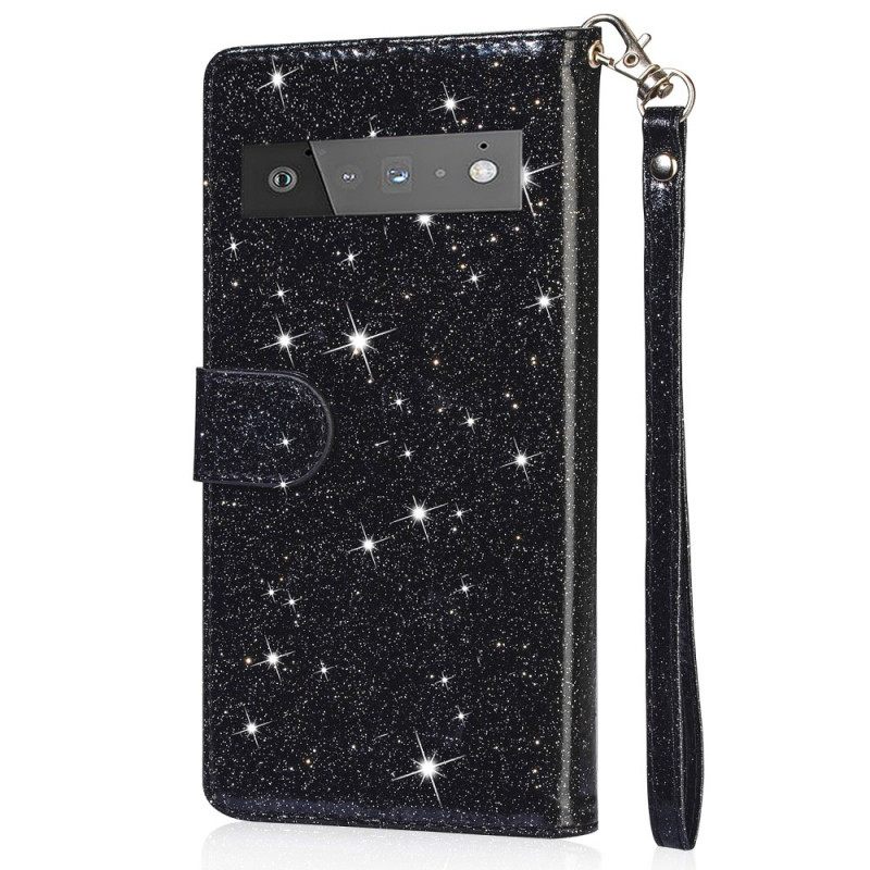 δερματινη θηκη Google Pixel 6 Πορτοφόλι Glitter Coin